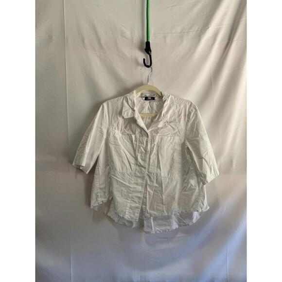 Adam Lippes x RTR White Trapeze Shirt Size 6 with Small Stain - Picture 4 of 7